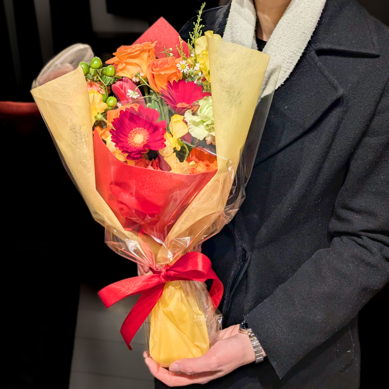 産休前の壮行会でもらった花束